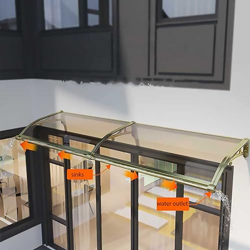 Auvent de porte en polycarbonate incurvé transparent pour entrée - 8