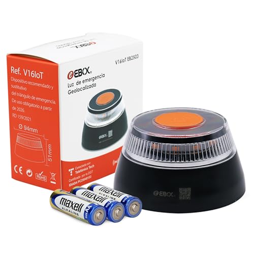 HIBRON EBOX Luz Emergencia V16 Homologada DGT con Geolocalización...