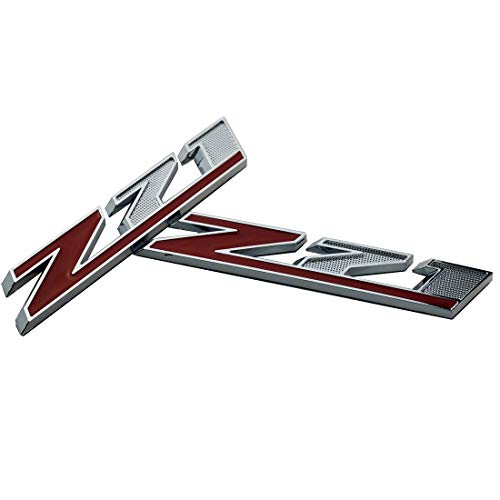 Image of 3D Rear Trunk Emblems Door Side Sport Badge Nameplate Lettter Compatible with Z71 5Inch (Silver Red)
