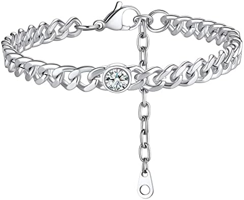 ChainsHouse Cuban Link Anklets for Women Men Stainless Steel Feet Jewelry Ankle Bracelets