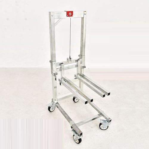 Apilador de cabrestante de elevación de material plegable, apilador de palés de 60 kg, apilador de carretilla elevadora manual plegable, de acero galvanizado, para garajes en el hogar, almacenes