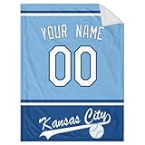 ANTKING Kansas Blanket Throw Blanket Custom Any Name and Any Number Gifts for Men Women Baby