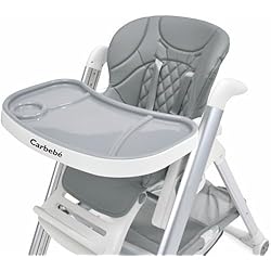 Trona Bebécar BEBECAR Trona PAPAR CARBEBE evolutiva, plegable, reclinable, compacta con 4 ruedas. Color gris
