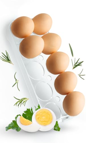 Piebert Universal-Eierhalter 2252 für Kühlschrank, Kühl-/Gefrierkombination, Einbaukühlschrank, Standfest für 10 Eier, Maße (HxBxT): 2,5cm. x 23,5cm. x 9,5cm