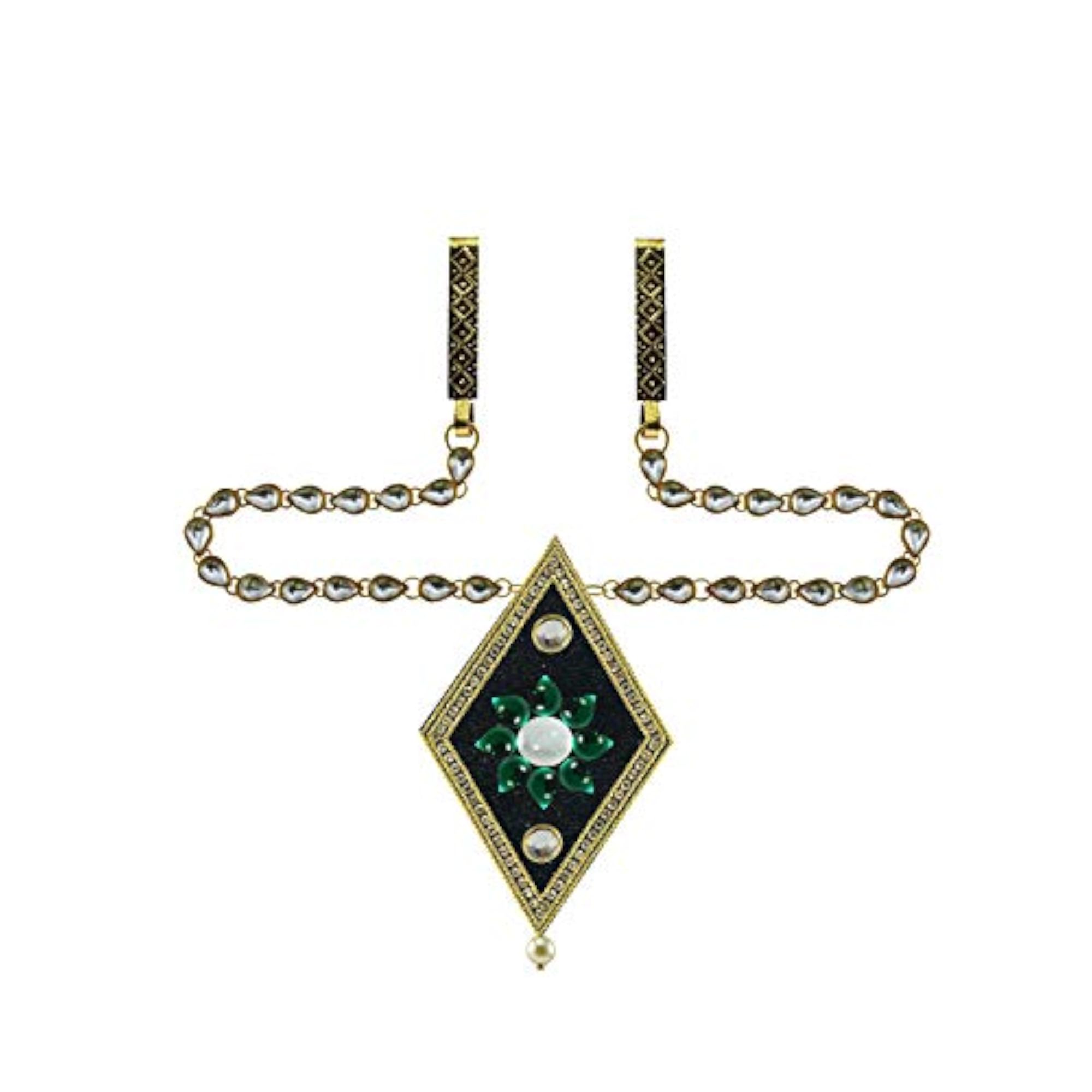 Women's Solid Brass Kamarband with Kunudun Studs, Fashion Waist Belt