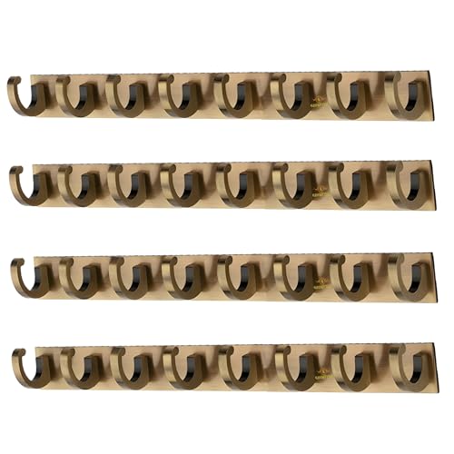 Image of Heavy Duty C Type Stainless Steel Cloth Hanger Suitable for Bathroom Bedroom Kitchen Wall Hook Rail Hanging Scarf Coat Keys Tie, Towel Door Robe (8 Pin Antique, Pack of 4)