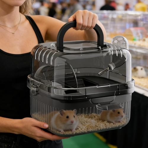 Transportín para mascotas pequeñas con bebedero portátil y diseño ventilado de viaje 4