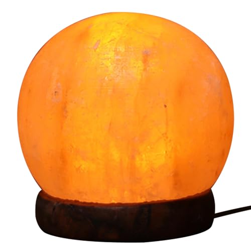 Lampe à sel de l'Himalaya USB avec base en bois LED pour chevet