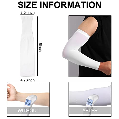 2-Pairs Arm Sleeves For Men And Women - Tattoo Cover Up - Cooling Sports Sleeve-White #TOP5