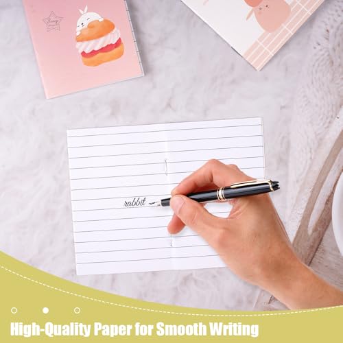 TESSTSY 20 Stück Mini Notizbuch 10.5x7 cm, Kleines Notizbuch, Kleiner Notizblock Mini, Notizblock Klein, mit Horizontalen Linien, Süßes Cartoon-Design, für Zuhause Schule Büro Reisen