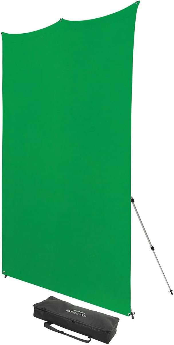 Westcott 8'x8' Chroma-Key Green Screen X-Drop Pro Wrinkle-Resistant Backdrop Kit - for Headshots, Video Interviews, and Photo Booths | For Headshots, Video Interviews, Photo Booths