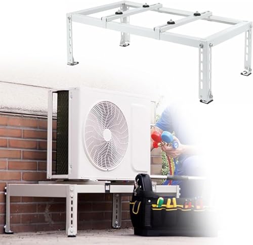 Mini soporte de suelo dividido, soporte de condensador robusto para aires acondicionados y sistemas de bomba de calor, pie universal que absorbe los golpes, soporte de suelo de un solo paso