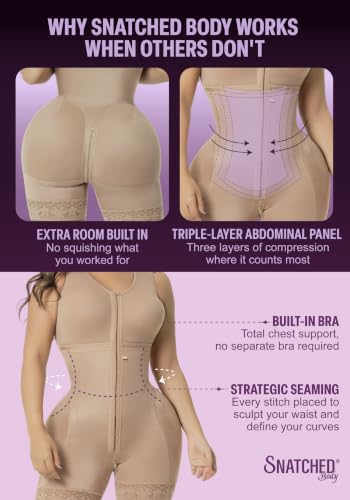 Image of Snatched Body Stage 2 Faja with Bra | BBL Body Faja Post-Op & Everyday Shapewear | Fajas Colombianas Moldeadoras Post Surgery