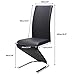 Giantex Set of 2 Modern Dining Chairs w/High Back, PU Leather Armless Chair for Home, Living Room, Bedroom, Leisure Chair w/U-Shaped Foot Padded Cushion, Black