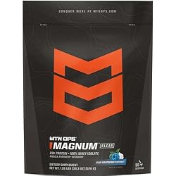 MTN OPS Magnum Clear Whey Protein Isolate, Blue Raspberry Coconut | 23g Clear Whey Isolate, Low Carb, Fast Digesting, Refreshing Juice-Style Protein