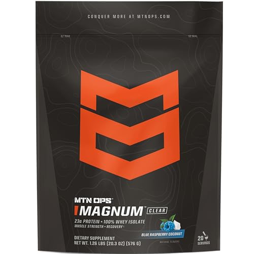 MTN OPS Magnum Clear Protein Powder – 23g 100% Whey Protein Isolate per Serving, Low Carb (
