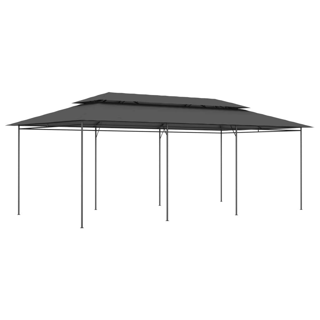 Pawilon ogrodowy, 600 x 298 x 270 cm, antracyt, rama z rur stalowych, odporna na działanie promieni UV, na imprezę w ogrodzie, wesele, grillowanie, taras, balkon, kemping