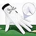 PSUFURV Anti-Slip Sports Golf Gloves for Women - White Genuine Sheepskin Glove for Training - Suitable for Ladies Sports Golf, Fitness (21#)