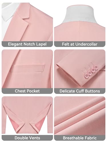 Image of MAGE MALE Men's One Button Suit Jacket Elegant Solid Color Blazers Slim Fit Lightweight Sport Coats Blazer