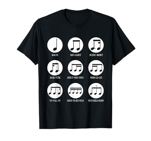 Notas musicales clásicas, compositor, profesor, estudiante Camiseta