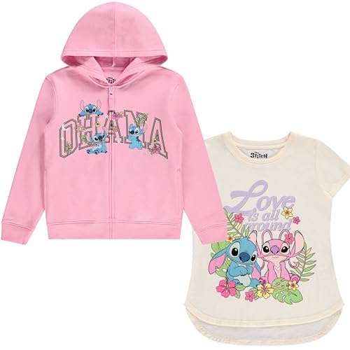 Sweat à capuche zippé fille Disney Lilo & Stitch vêtement enfant taille 4-16 ans