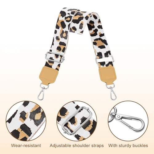 Image of uxcell Wide Shoulder Strap, 5cm Adjustable Purse Strap Replacement Crossbody Strap for Shoulder Bag Handbag, Camel, Silver Square Mouth Buckle