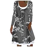Dirndlbluse Spitze, Wollrock Brautkleid Sexy Kleider Umstandsmode Batikkleid Außergewöhnliche Abendkleider Langer Mit 2 Schlitzen Apart Kleider Hochzeit Standesamt Kleider(Grau-2, M)