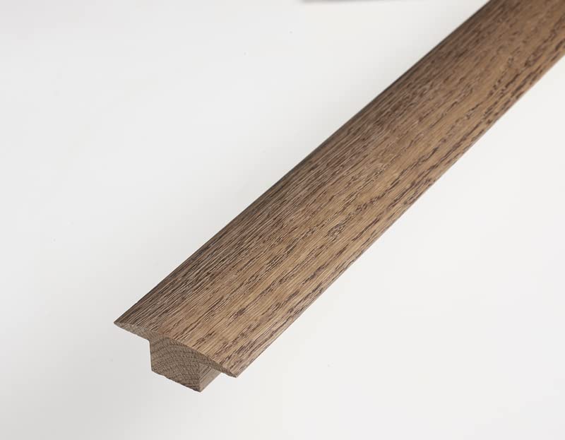 15mm T Section Transition Solid Oak Door Bar Profile for Engineered & Solid Wood Flooring (Dark Brown Oak)