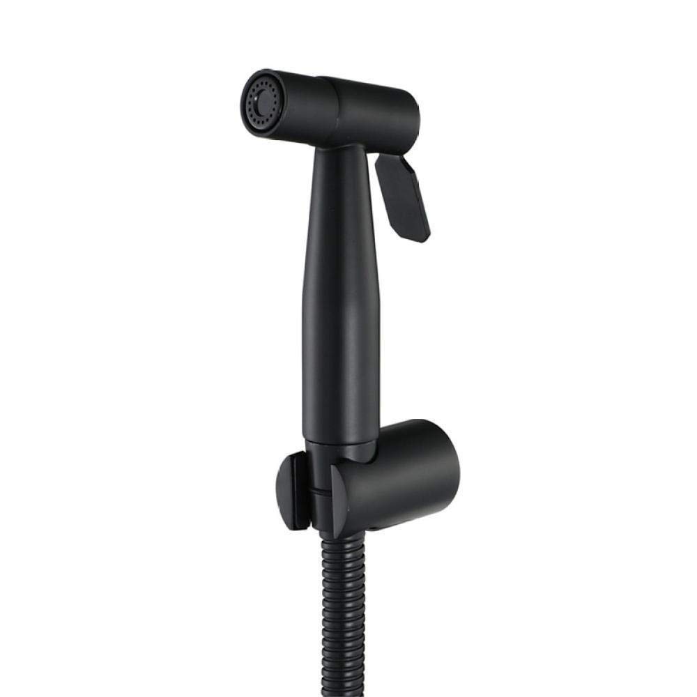 Ręczny prysznic Bidet do toalety Zestaw natryskowy Douche - Pistolet do WC + Rura wlotowa Czarny Pełny zestaw pistoletów natryskowych opryskiwacza