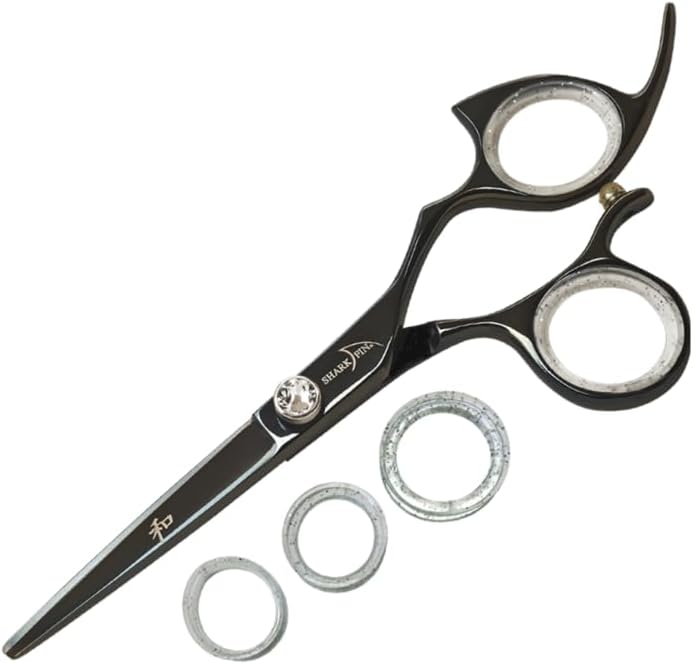 Sharkfin Shears Professional Plus Right Handed Non-Swivel BLACK 6.25" Scissors