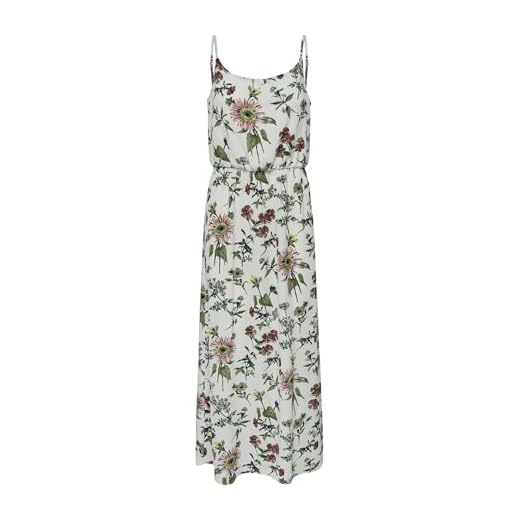 ONLY Damen Onlwinner Sl Maxidress Noos Wvn Kleid, Mehrfarbig (Cloud Dancer Aop: Botanical), 34 EU