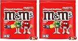 M&M'S Summer Peanut Butter, Chocolate Candy, Party Size, 34 oz Resealable Bulk Candy Bag (Pack of 2)
