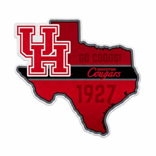 Rico Industries NCAA Houston Cougars State Shape Cut Pennant - Home and Living Room Décor - Soft Felt EZ to Hang