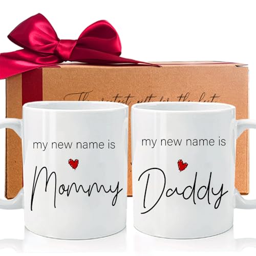 Set de mugs para embarazadas First Time Mommy Daddy miniatura 1
