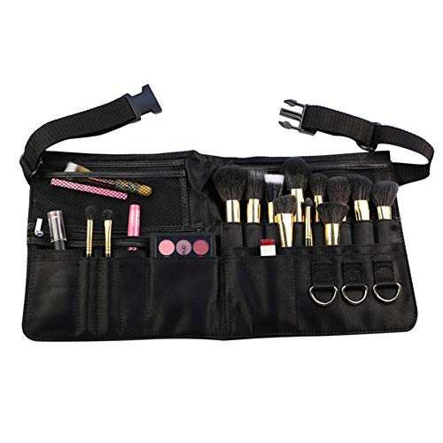MRlegendary Estuche Profesional para Bolsa De Pincel De Maquillaje Organizador Portátil De Portacepillos Cosmético con Correa De Cinturón De Artista Cuero De PU (cepillos No Incluidos)