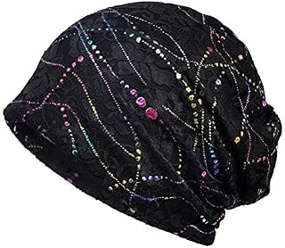 kuou Women's Chemo Turban Beanie Floral Lace Soft Slouchy Headwear Head Wraps Headwrap Chemotherapy & Hair Loss Hat, Multicoloured, One Size