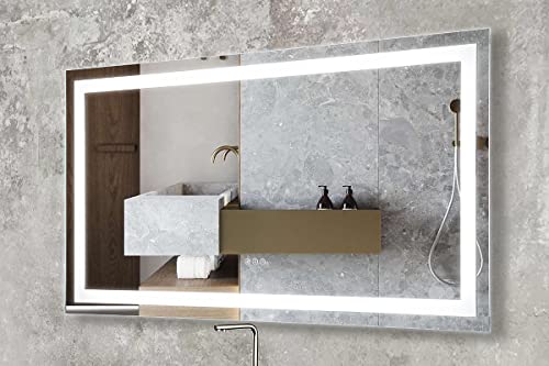 Prominence Home Luxury LED Bathroom/Wall Mirror with Front and Back Light, Anti-Fog, Shatter-Resistant and Adjustable Light Settings, 55 in x 30 in