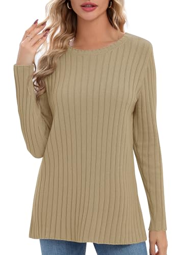 Image of Urban CoCo Women's Lightweight Crewneck Pullover Sweaters Long Sleeve Fall Knitted Sweater Tops