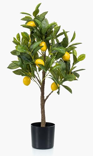 Kunst Zitronenbaum mit Früchten, 70 cm – Kunstbaum für Innenräume