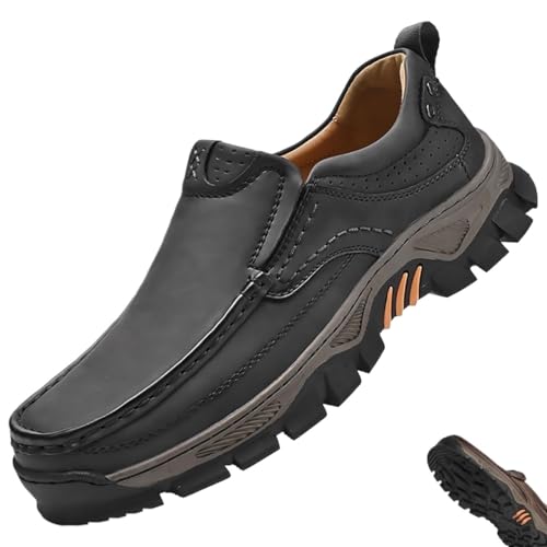 Caipcmall Mens Orthopedic Shoes,Caipcmall Mens Orthopedic Shoes Slip On, Casual Loafers for Men Non Slip Comfortable Shoes(Grey,9)