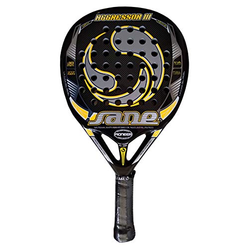 Sane Aggressor III Carbon Pala Pádel, Negro, no Aplica