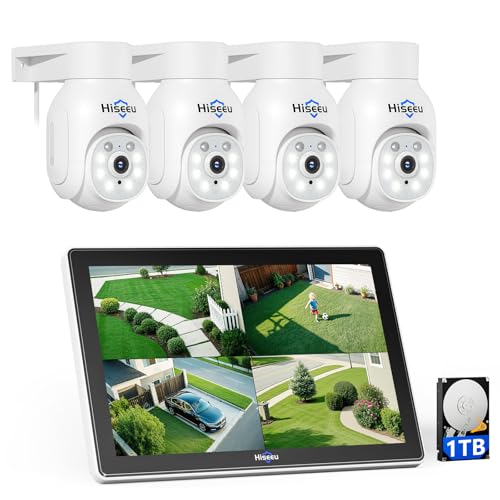 Hiseeu Wireless Security Camera System with LCD Monitor