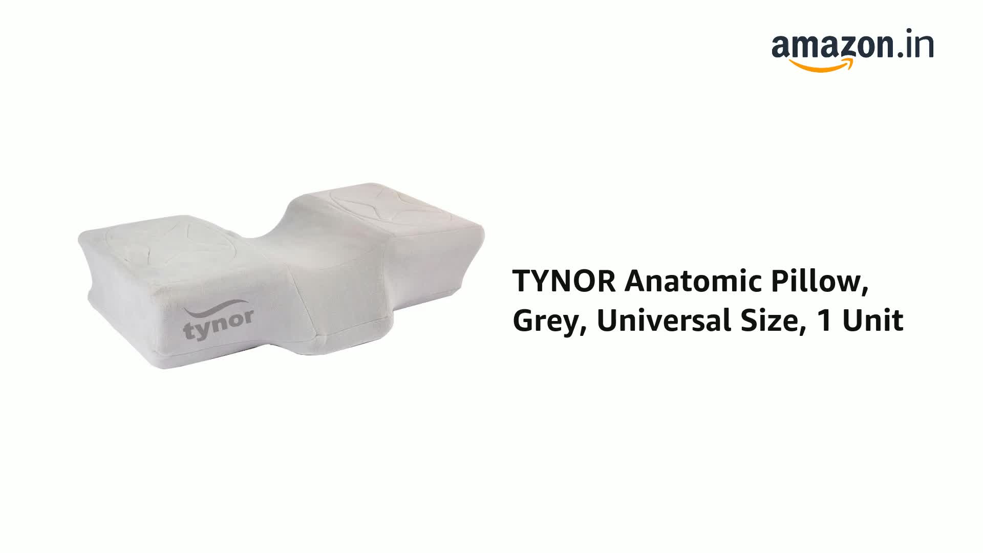 TYNOR Anatomic Pillow, Grey, Universal Size, 1 Unit : Amazon.in