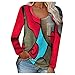Chemise en polaire pour femme, pull-over avec imprimé floral, T-shirts à manches longues, chemisier avec fermeture éclair pour entraînement, t-shirt graphique, cadeau, (#001) Rouge, M