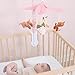 The Peanutshell Crib Mobile for Girls - Pink and White Musical Baby Crib Mobile with 12 Lullabies, Forest Baby Little Forest Nursery Decor