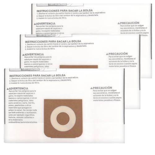 Image of CMXZVBE38749 Vacuum Bags Replacement for CRAFTSMAN 16-20 Gallon Wet /Dry Shop Vac Dust Bags CMXEVBE17595, CMXEVBE17596, Part# 38749-3 Pack