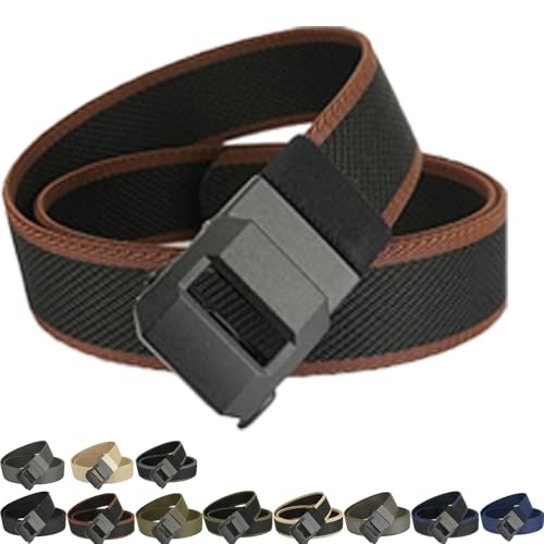 Exteriorm-U Belt, Adjustable Release Buckle Woven Waist Belt with Automatic Slide Buckle, For Men