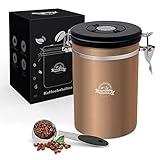 aromadose kaffeebohnen ☕ Lebensmittelechtes Material: Die kaffeedose luftdicht besteht aus lebensmittelechtem Edelstahl 304 und der Behälterdeckel besteht aus hochwertigem BPA-freiem Kunststoff. Schaffen Sie eine sichere und gesunde Umgebung für Ihre Kaffeebohnen.