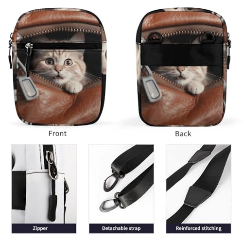 Personalized Small Crossbody Bag Water Resistant Messenger Bags Mini Peeks Out Printing SlingBag For Men Women3