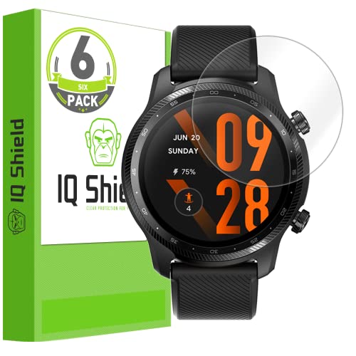 IQShield Screen Protector Compatible with TicWatch Pro 3 Ultra/TicWatch Pro 3 GPS Smartwatch (6-Pack) Anti-Bubble Clear Film